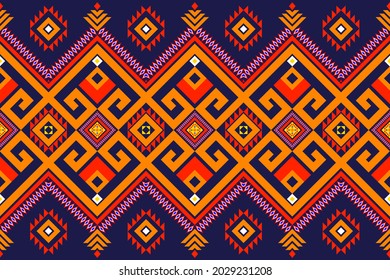 Geometric ethnic pattern seamless flower color oriental. seamless pattern. Design for fabric, curtain, background, carpet, wallpaper, clothing, wrapping, Batik, fabric,Vector illustration. pattern sty