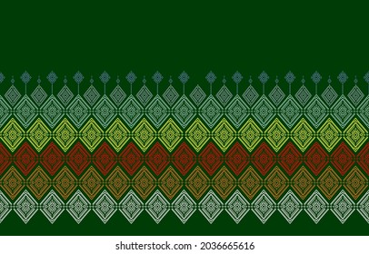 Geometrisches ethnisches Muster nahtlose Blumenfarbe orientalisch. nahtloses Muster. Design für Stoff, Vorhang, Hintergrund, Teppich, Tapete, Kleidung, Umhüllung, Batik, Stoff,Vektorgrafik