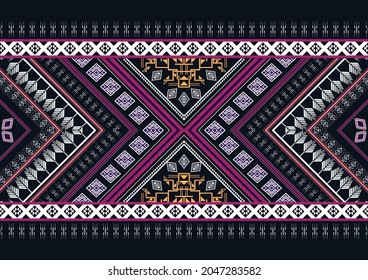 Geometric ethnic pattern seamless flower color oriental. seamless pattern. Design for fabric, curtain, background, carpet,wallpaper, clothing, wrapping, Batik, fabric,Vector illustration