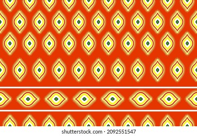 Patrón geométrico étnico sin fisuras color de flores oriental. patrón impecable. Diseño para tela, cortina, fondo, alfombra, papel pintado, ropa, envoltura, Batik, tela,Ilustración vectorial
