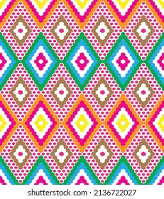 Geometric ethnic pattern seamless flower color oriental. seamless pattern. Design for fabric, curtain, background, carpet, wallpaper, clothing, wrapping, Batik, fabric,Vector illustration. pattern sty