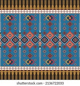 Geometric ethnic pattern seamless flower color oriental. seamless pattern. Design for fabric, curtain, background, carpet, wallpaper, clothing, wrapping, Batik, fabric,Vector illustration. pattern sty