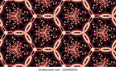 Geometric ethnic pattern seamless flower color. seamless pattern. Design for fabric, curtain, background, carpet, wallpaper, clothing, wrapping, Batik, mandalas, fabric,Vector illustration.