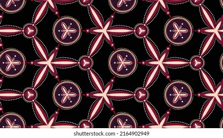 Patrón geométrico étnico sin fisuras en el color de las flores. patrón impecable. Diseño para tela, cortina, fondo, alfombra, papel pintado, ropa, envoltura, Batik, mandalas, tela, ilustración vectorial.