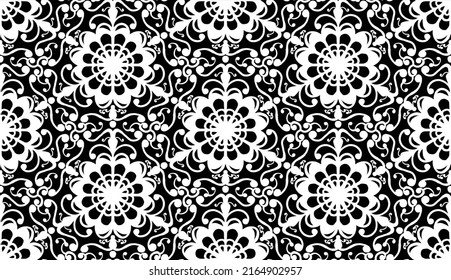 Geometric ethnic pattern seamless flower color. seamless pattern. Design for fabric, curtain, background, carpet, wallpaper, clothing, wrapping, Batik, mandalas, fabric,Vector illustration.