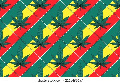 Patrón geométrico étnico sin fisuras color de flores oriental. marihuana. 
verde, amarillo, rojo,
patrón impecable. Diseño para tela, cortina, fondo, alfombra, papel pintado, ropa, envoltura, batik, tela,