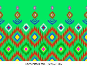 Geometric ethnic pattern seamless flower color oriental. seamless pattern. Design for fabric, curtain, background, carpet, wallpaper, clothing, wrapping, Batik, fabric,Vector illustration