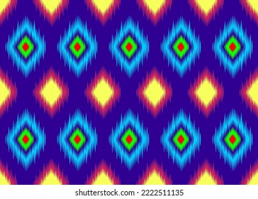 Geometric ethnic pattern seamless flower color oriental. seamless pattern. Design for fabric, curtain, background, carpet, wallpaper, clothing, wrapping, Batik, fabric,Vector illustration