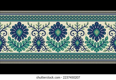 Geometric ethnic pattern seamless flower color oriental. seamless pattern. Design for fabric, curtain, background, carpet, wallpaper, clothing, wrapping, Batik, fabric Vector illustration. 