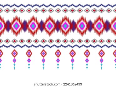 Geometric ethnic pattern seamless flower color oriental. seamless pattern. Design for fabric, curtain, background, carpet, wallpaper, clothing, wrapping, Batik, fabric,Vector illustration