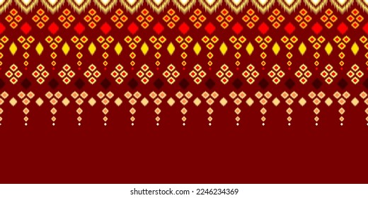 Geometric ethnic pattern seamless flower color oriental. seamless pattern. Design for fabric, curtain, background, carpet, wallpaper, clothing, wrapping, Batik, fabric,Vector illustration
