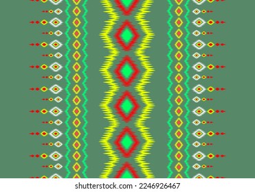 Geometric ethnic pattern seamless flower color oriental. seamless pattern. Design for fabric, curtain, background, carpet, wallpaper, clothing, wrapping, Batik, fabric,Vector illustration