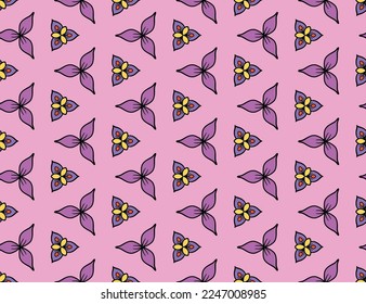 Geometric ethnic pattern seamless flower color oriental.
seamless pattern. Design for fabric, curtain, pink background, carpet, wallpaper, clothing, wrapping, Batik, fabric,Vector illustration.