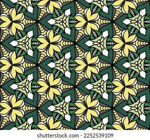 Patrón geométrico étnico sin fisuras color de flores oriental.
patrón impecable. Diseño para tela, cortina, fondo, alfombra, papel pintado, ropa, envoltura, Batik, tela, ilustración vectorial.