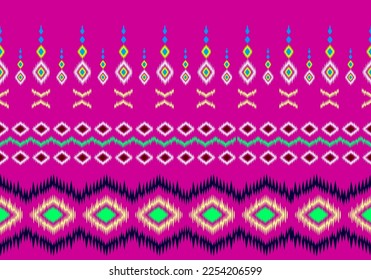 Geometrisches ethnisches Muster nahtlose Blumenfarbe orientalisch. nahtloses Muster. Design für Stoff, Vorhang, Hintergrund, Teppich, Tapete, Kleidung, Umhüllung, Batik, Stoff,Vektorgrafik