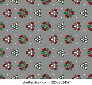 Geometric ethnic pattern seamless flower color oriental.
seamless pattern.Design for fabric,curtain,grey background, carpet, shawl,clothing,wrapping, Batik,fabric,handkerchief,Vector illustration.