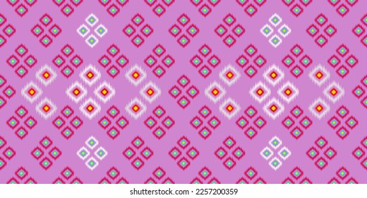 Geometric ethnic pattern seamless flower color oriental. seamless pattern. Design for fabric, curtain, background, carpet, wallpaper, clothing, wrapping, Batik, fabric,Vector illustration