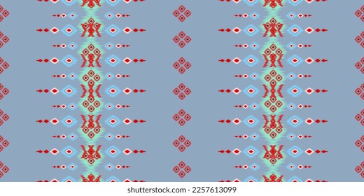 Geometric ethnic pattern seamless flower color oriental. seamless pattern. Design for fabric, curtain, background, carpet, wallpaper, clothing, wrapping, Batik, fabric,Vector illustration