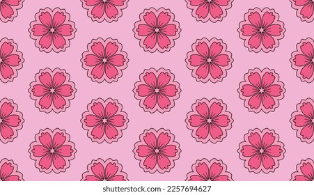 Geometric ethnic pattern seamless flower color oriental.Geometric ethnic ,seamless pattern.Design for fabric,curtain,pink background, carpet, shawl,clothing,wrapping, Batik,fabric,handkerchief,Vector 