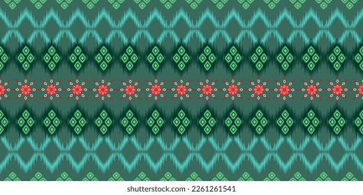 Geometric ethnic pattern seamless flower color oriental. seamless pattern. Design for fabric, curtain, background, carpet, wallpaper, clothing, wrapping, Batik, fabric,Vector illustration 