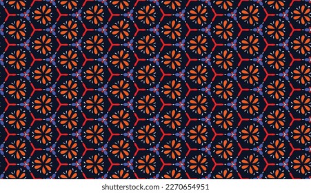Geometric ethnic pattern seamless flower color. seamless pattern. Design for fabric,curtain,background,carpet,wallpaper,clothing,wrapping,Batik,mandalas,fabric,Vector illustration. pattern style.
