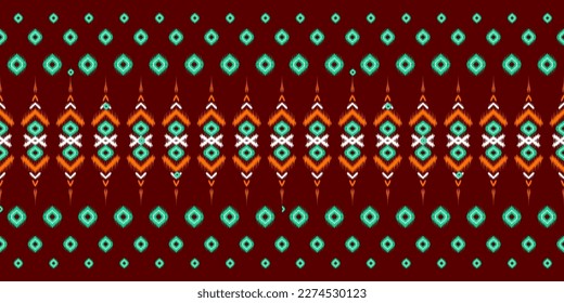 Geometric ethnic pattern seamless flower color oriental. seamless pattern. Design for fabric, curtain, background, carpet, wallpaper, clothing, wrapping, Batik, fabric,Vector illustration 