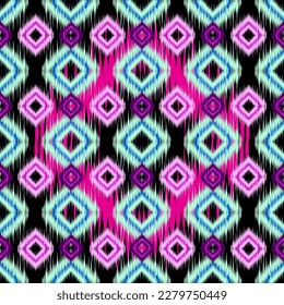 Geometric ethnic pattern seamless flower color oriental. seamless pattern. Design for fabric, curtain, background, carpet, wallpaper, clothing, wrapping, Batik, fabric,Vector illustration