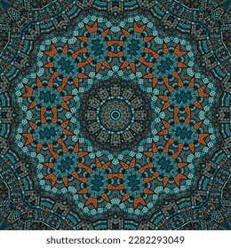 Geometric ethnic pattern seamless flower oriental design for fabric, curtain, background, carpet, wallpaper, clothing, wrapping, batik, fabric. Seamless vintage pattern. Grungy texture. Ethnic motifs.