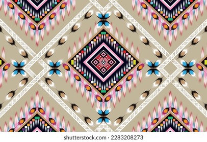 Geometric ethnic pattern seamless flower color oriental. 
seamless pattern. Design for fabric, curtain, background, 
carpet, wallpaper, clothing, wrapping, Batik, 
fabric,Vector illustration. pattern 