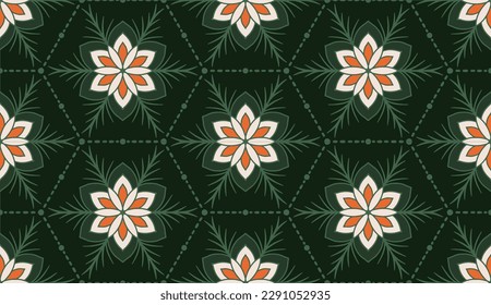 Geometric ethnic pattern seamless flower color oriental.
seamless pattern.Design for fabric,curtain,black background, carpet, shawl,clothing,wrapping, Batik,fabric,handkerchief,Vector illustration.