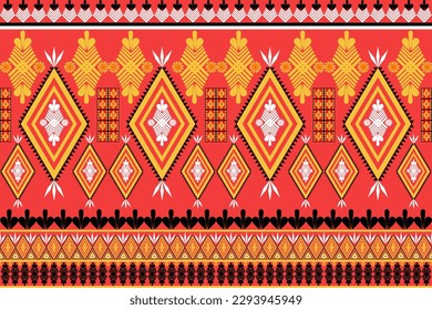 Geometric ethnic pattern seamless flower color oriental. seamless pattern. Design for fabric, curtain, background, carpet, wallpaper, clothing, wrapping, Batik, fabric,Vector illustration. pattern