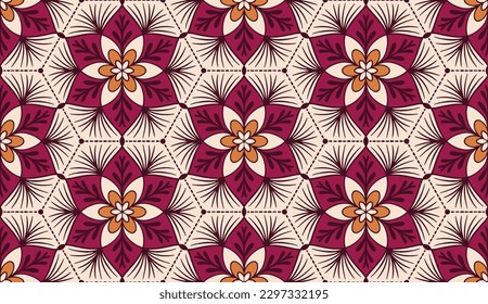 Geometric ethnic pattern seamless flower color oriental.
seamless pattern.Design for fabric,curtain,black background, carpet, shawl,clothing,wrapping, Batik,fabric,handkerchief,Vector illustration.