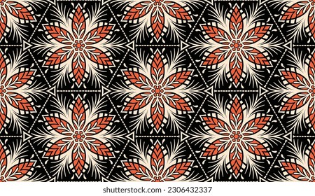 Geometric ethnic pattern seamless flower color. seamless pattern. Design for fabric,curtain,background,carpet,wallpaper,clothing,wrapping,Batik,mandalas,fabric,Vector illustration. pattern style.