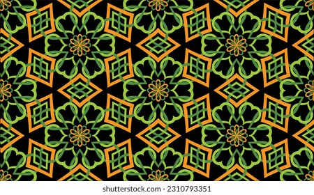 Geometric ethnic pattern seamless flower color. seamless pattern. Design for fabric,curtain,background,carpet,wallpaper,clothing,wrapping,Batik,mandalas,fabric,Vector illustration. pattern style.