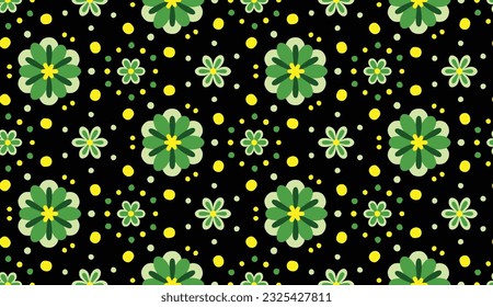 Geometrisches ethnisches Muster nahtlose Blütenfarbe. nahtloses Muster. Design für Stoff, Vorhang, Hintergrund, Teppich, Tapete, Kleidung, Umhüllung, Batik, Mandalas,Stoff,Vektorgrafik. Musterkollektion.