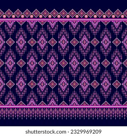 Geometrisches ethnisches Muster nahtlose Blütenfarbe. nahtloses Muster. Design für Stoff, Vorhang, Hintergrund, Teppich, Tapete, Kleidung, Umhüllung, Batik, Mandalas,Stoff,Vektorgrafik. Musterkollektion.