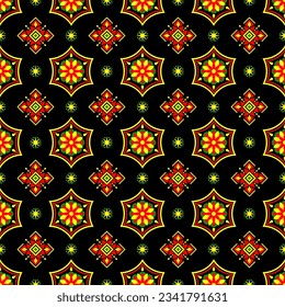 Geometric ethnic pattern seamless flower color. seamless pattern. Design for fabric,curtain,background,carpet,wallpaper,clothing,wrapping,Batik,mandalas,fabric,Vector illustration. pattern style.