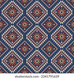 Patrón geométrico étnico sin fisuras en el color de las flores. patrón impecable. Diseño para tela, cortina, fondo, alfombra, papel pintado, ropa, envoltura, Batik, mandalas, tela, ilustración vectorial. estilo de patrón.