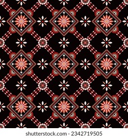 Geometric ethnic pattern seamless flower color. seamless pattern. Design for fabric,curtain,background,carpet,wallpaper,clothing,wrapping,Batik,mandalas,fabric,Vector illustration. pattern style.