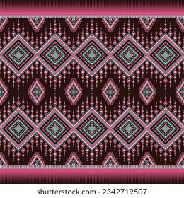 Geometric ethnic pattern seamless flower color. seamless pattern. Design for fabric,curtain,background,carpet,wallpaper,clothing,wrapping,Batik,mandalas,fabric,Vector illustration. pattern style.