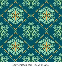 Geometric ethnic pattern seamless flower color. seamless pattern. Design for fabric,curtain,background,carpet,wallpaper,clothing,wrapping,Batik,mandalas,fabric,Vector illustration. pattern style.
