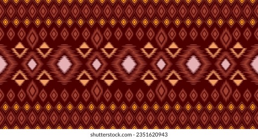 Geometric ethnic pattern seamless flower color oriental. seamless pattern. Design for fabric, curtain, background, carpet, wallpaper, clothing, wrapping, Batik, fabric,Vector illustration