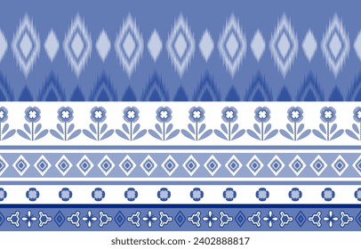 Patrón geométrico étnico sin fisuras color de flores oriental. patrón impecable. Diseño para tela, cortina, fondo, alfombra, papel pintado, ropa, envoltura, Batik, tela,Ilustración vectorial