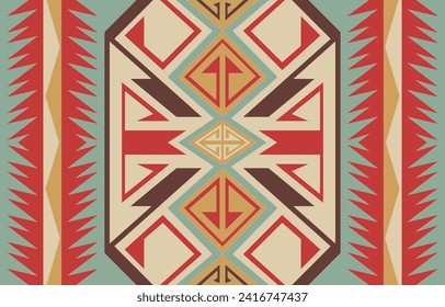 patrón geométrico étnico sin fisuras color de flores oriental. patrón impecable. Diseño para tela, cortina, fondo, alfombra, papel pintado, ropa, envoltura, Batik, tela, ilustración vectorial. tinte