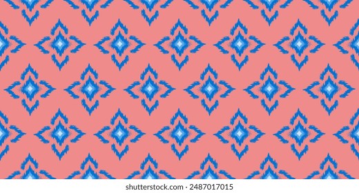 Patrón étnico geométrico color de flor sin fisuras oriental. patrón sin fisuras. Diseño para tela, cortina, fondo, alfombra, Fondo de pantalla, ropa, envoltura, Batik, tela, Ilustración vectorial