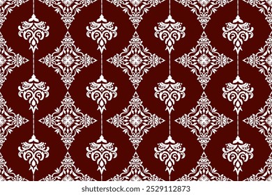 Geometric ethnic pattern seamless flower color oriental. seamless pattern. Design for fabric, curtain, background, Clothing, fabric, batik, Knitwear Pixel pattern.