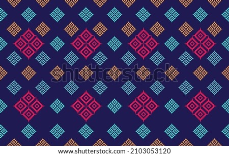 Geometric ethnic pattern seamless flower color oriental. seamless pattern. Design for fabric, curtain, background, carpet, wallpaper, clothing, wrapping, Batik, fabric, Vector illustration