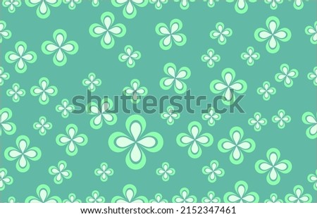 Geometric ethnic pattern seamless flower color Green. seamless pattern. Design for fabric, curtain, background, carpet, wallpaper, clothing, wrapping, Batik, fabric,Vector illustration