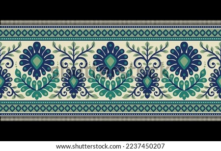 Geometric ethnic pattern seamless flower color oriental. seamless pattern. Design for fabric, curtain, background, carpet, wallpaper, clothing, wrapping, Batik, fabric Vector illustration. 