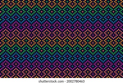 Geometric ethnic pattern seamless. Ikat Aztec fabric carpet mandala ornament boho chevron textile decoration wallpaper. Tribal native patterns traditional embroidery vector illustrations background 